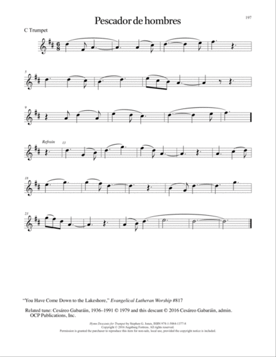 Hymn Descants for Trumpet C Trumpet scores gallery preview page 198