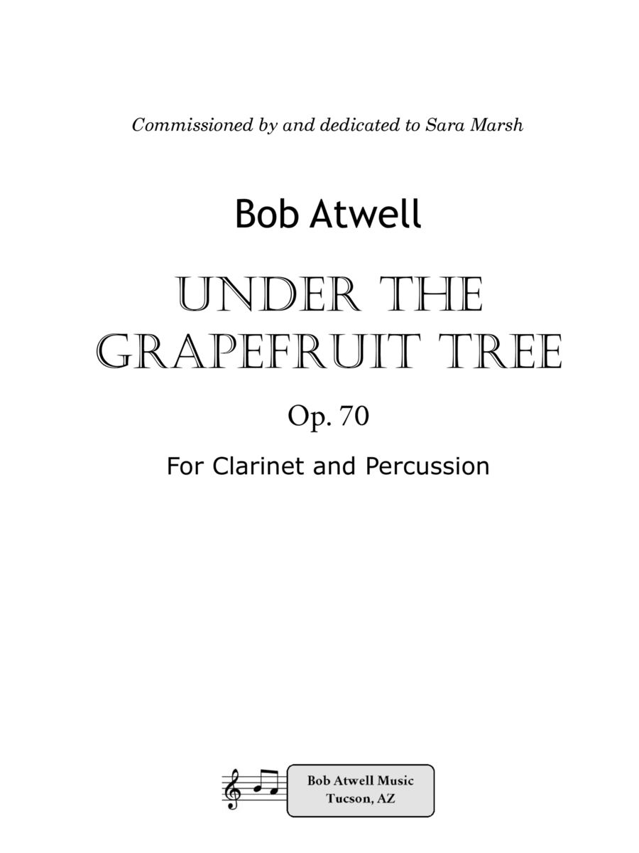 Under the Grapefruit Tree B-Flat Clarinet scores gallery preview page 1