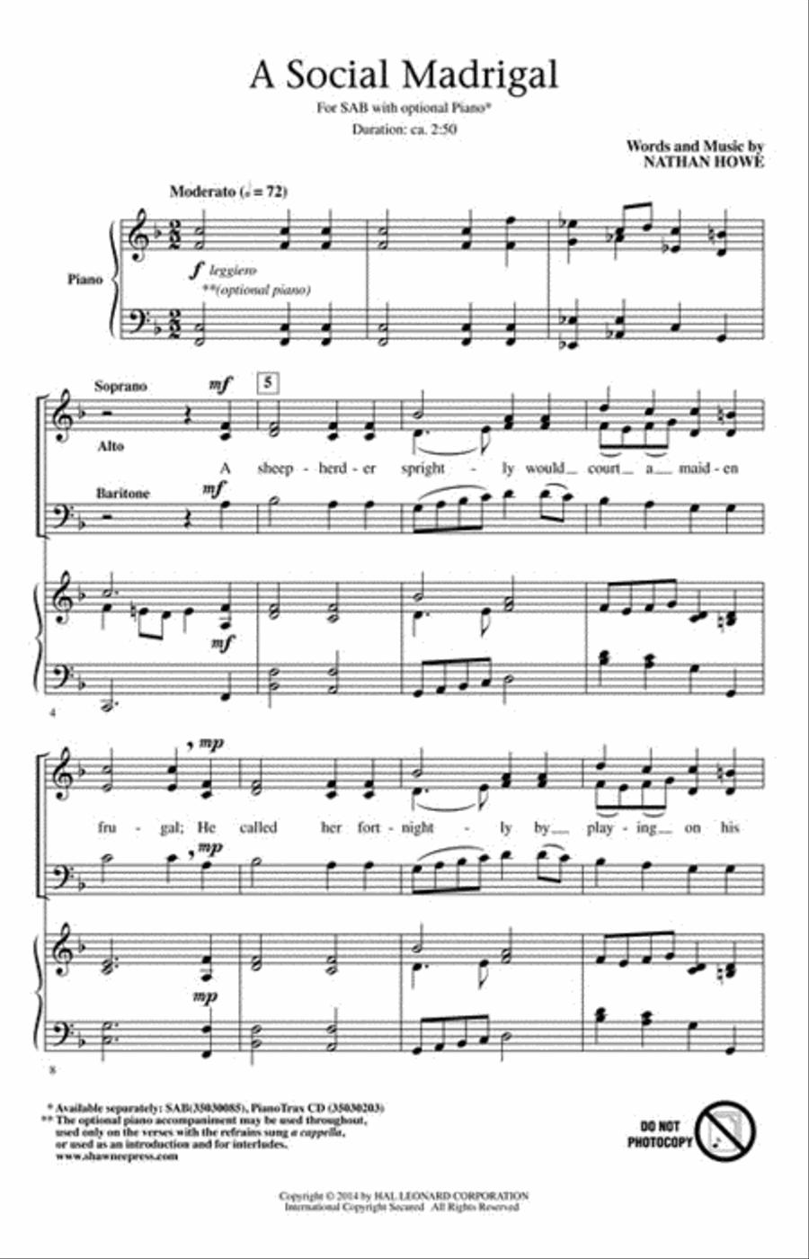A Social Madrigal 3-Part scores gallery preview page 2