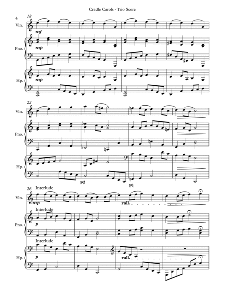 Cradle Carols, Trio for Violin, Pedal Harp and Piano image number null