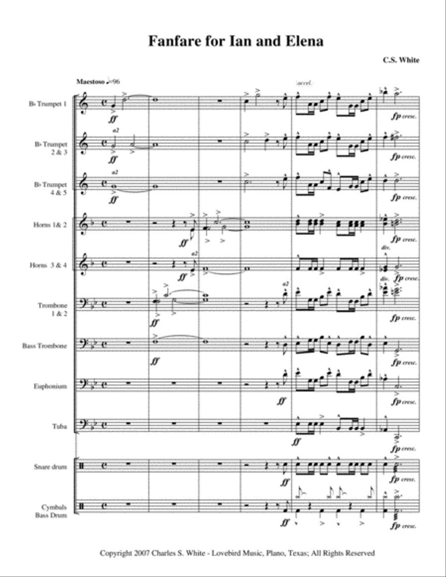 Fanfare for Ian and Elena Brass Ensemble scores gallery preview page 2