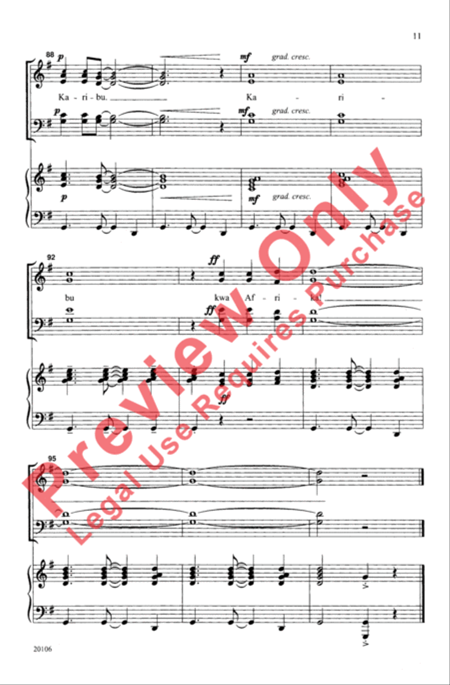 Jambo, Karibu Kwa Afrika Jambo, Karibu Kwa Afrika 4-Part scores gallery preview page 11