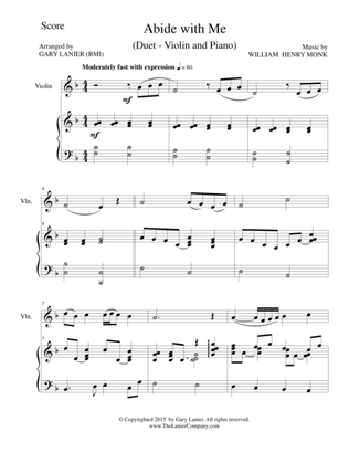 Book cover for ABIDE WITH ME (Duet – Violin and Piano/Score and Parts)