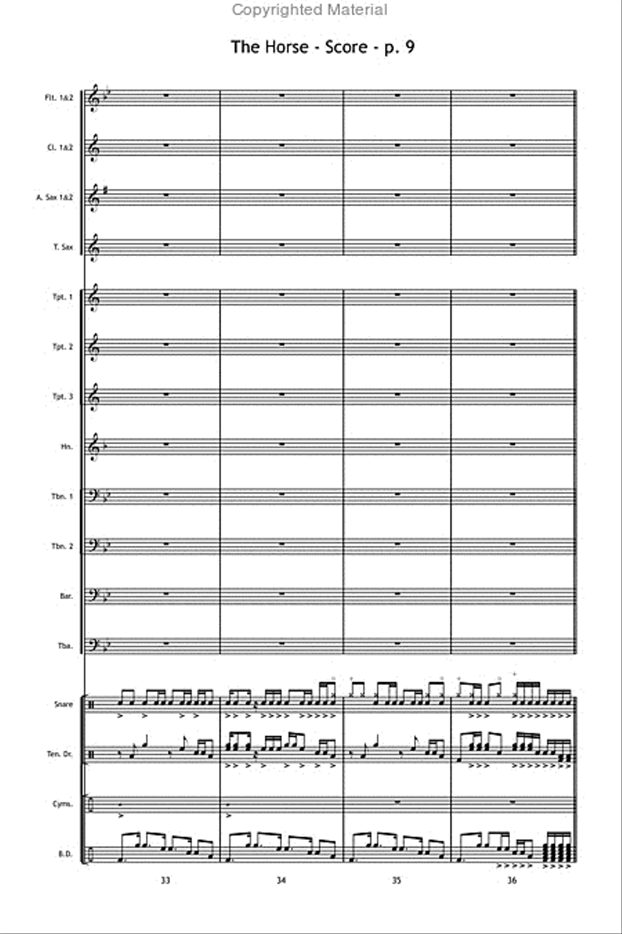 The Horse The Horse Marching Band scores gallery preview page 10