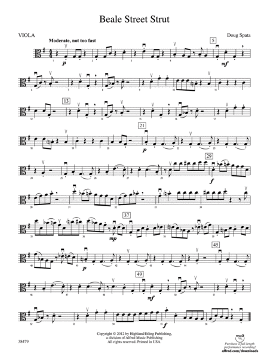 Beale Street Strut: Viola String Orchestra scores gallery preview page 1