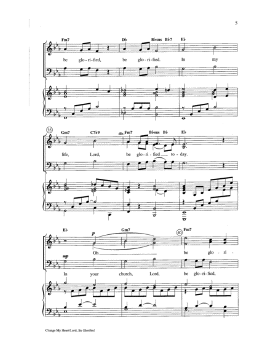 Change My Heart/Lord, Be Glorified 3-Part scores gallery preview page 5