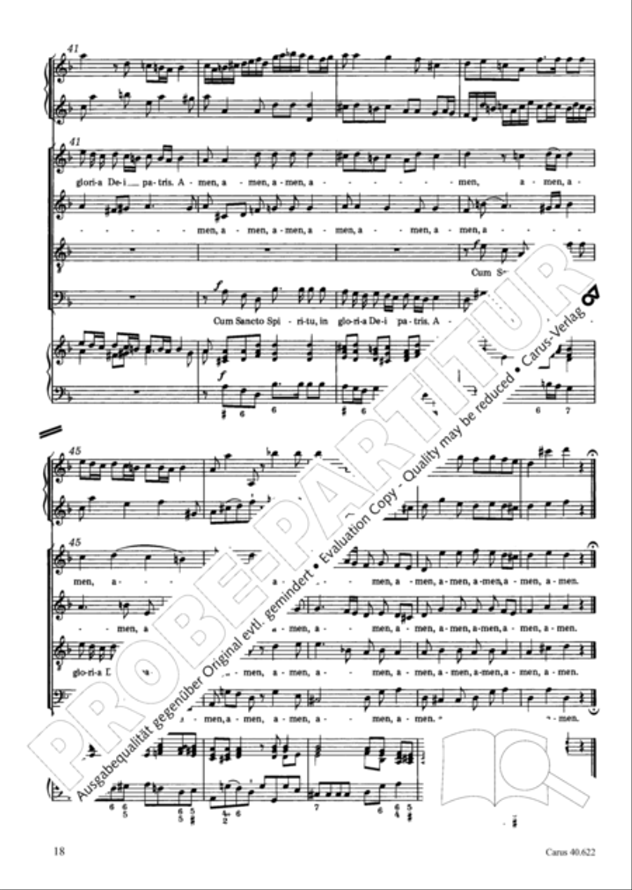 Missa brevis in D minor 4-Part scores gallery preview page 19