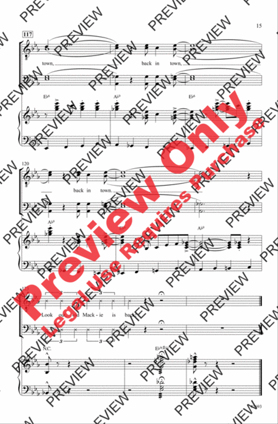Mack the Knife Men's Choir scores gallery preview page 15