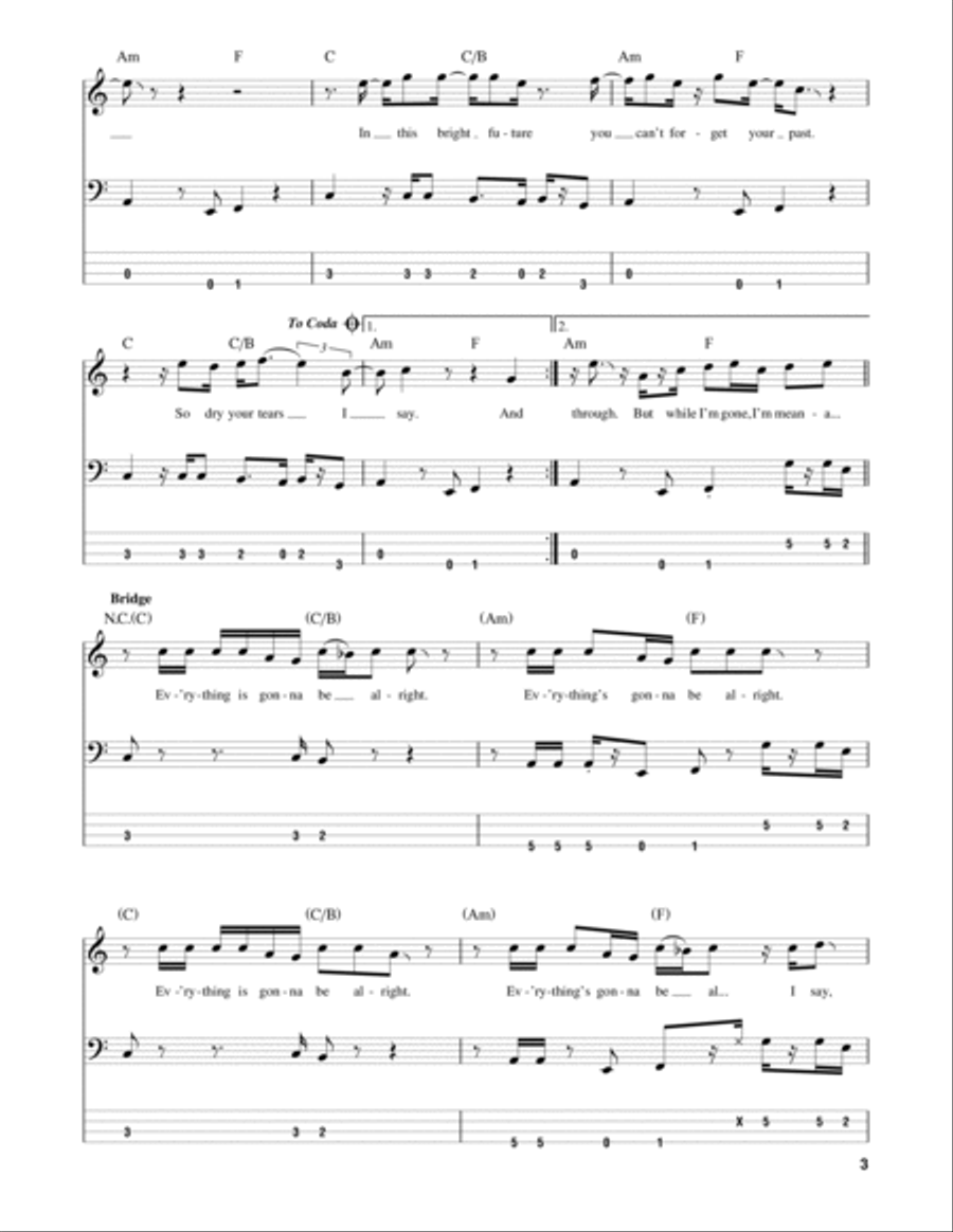 No Woman No Cry Guitar Tablature scores gallery preview page 3