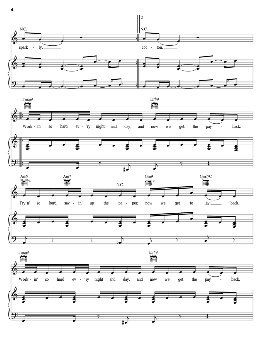 Luxurious Piano, Vocal, Guitar scores gallery preview page 4