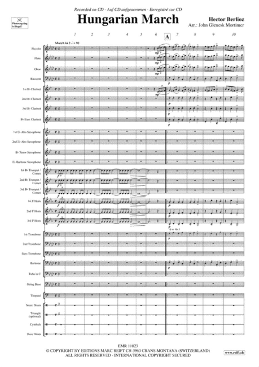 Hungarian March Concert Band scores gallery preview page 4