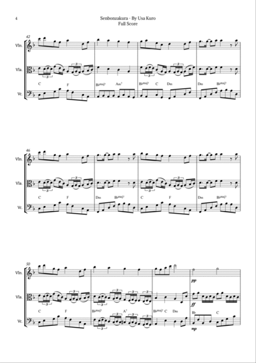 Senbonzakura String Trio scores gallery preview page 4