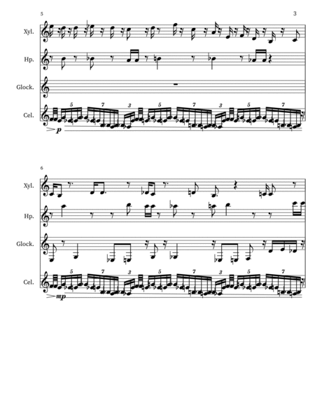 Trio con ostinato, Op. 11, No.3 for Harp, Celesta, Perc.