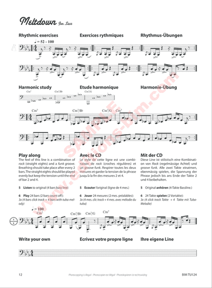 The Jon Sass Bassline Book Euphonium scores gallery preview page 4