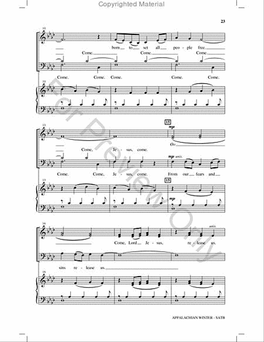 Appalachian Winter Choir scores gallery preview page 22