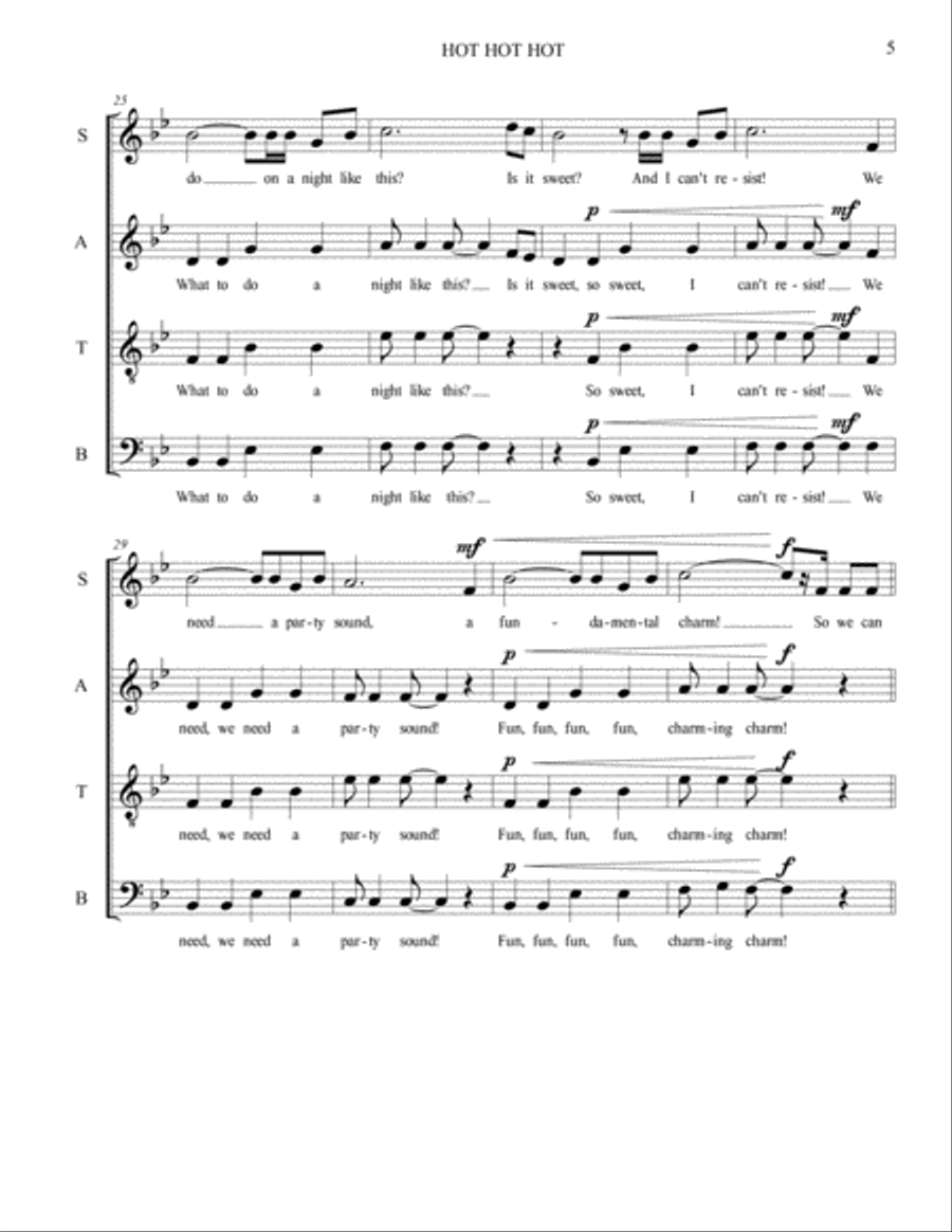 Hot Hot Hot Hot Hot Hot 4-Part scores gallery preview page 5