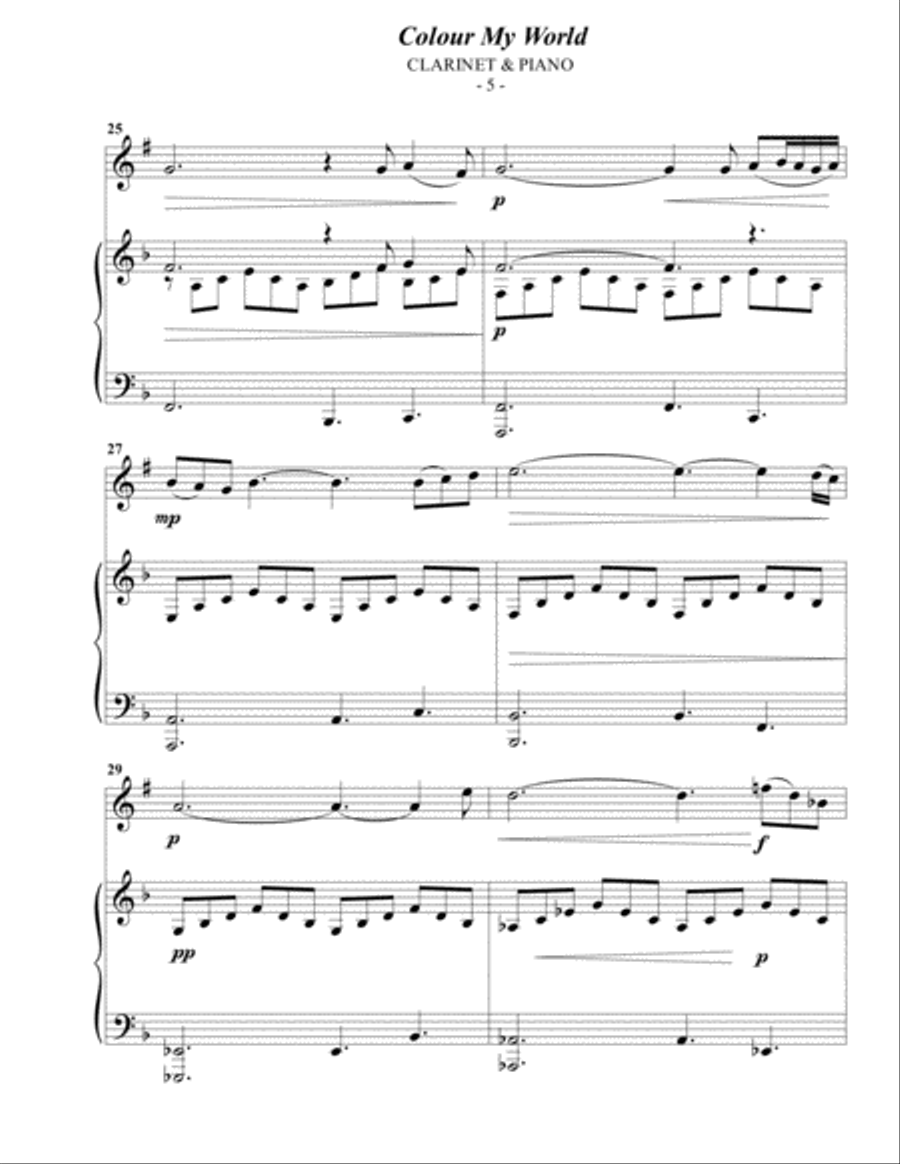 Colour My World B-Flat Clarinet scores gallery preview page 5