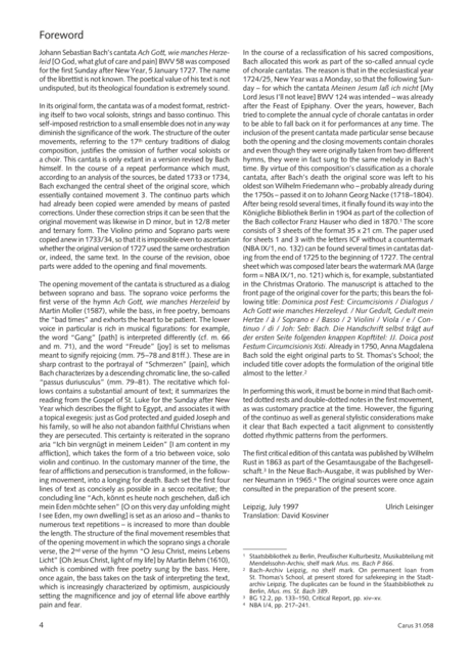 O God, what glut of care and pain (Ach Gott, wie manches Herzeleid) Orchestra scores gallery preview page 5