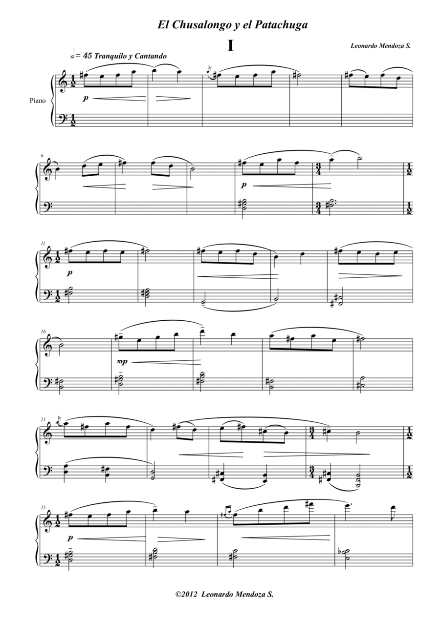 El Chusalongo y el Patachuga Piano Solo scores gallery preview page 1