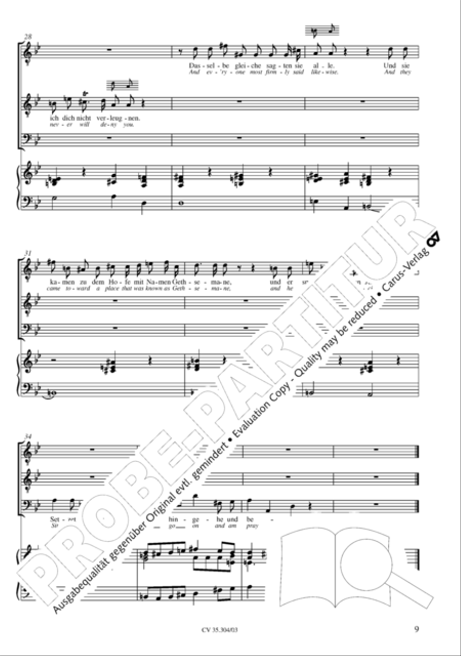 St. Mark Passion (Markus-Passion) 4-Part scores gallery preview page 10