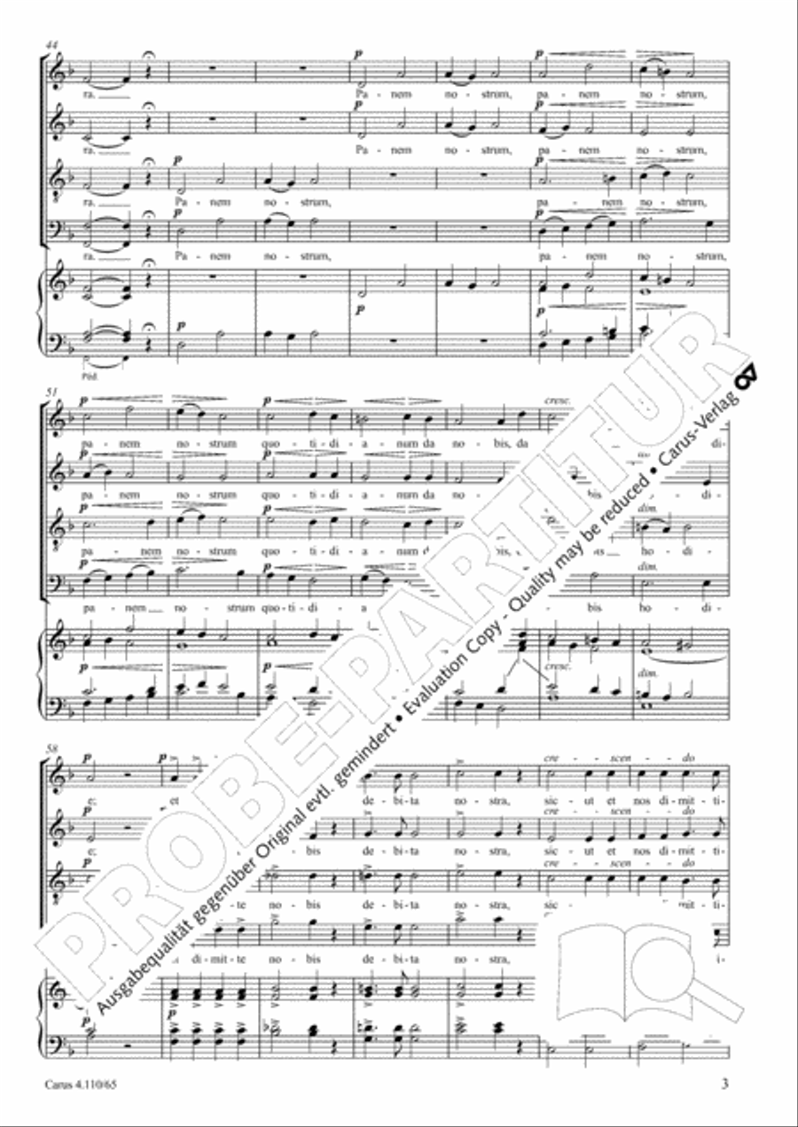 Pater noster Choir scores gallery preview page 4