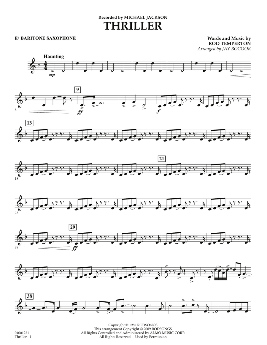 Thriller - Eb Baritone Saxophone
