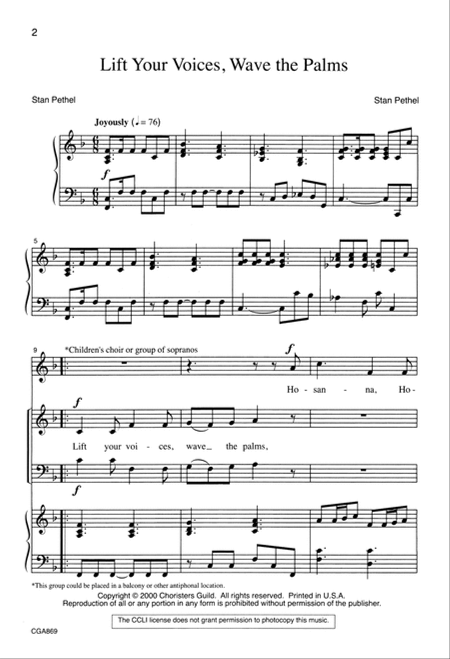 Lift Your Voices Wave the Palms Choir scores gallery preview page 2
