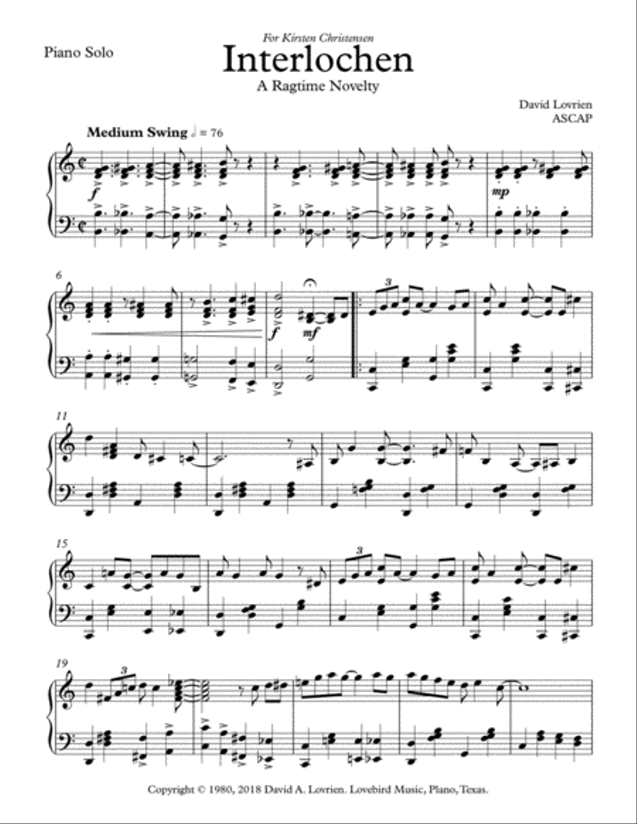 Ragtime Suite Piano Solo scores gallery preview page 4