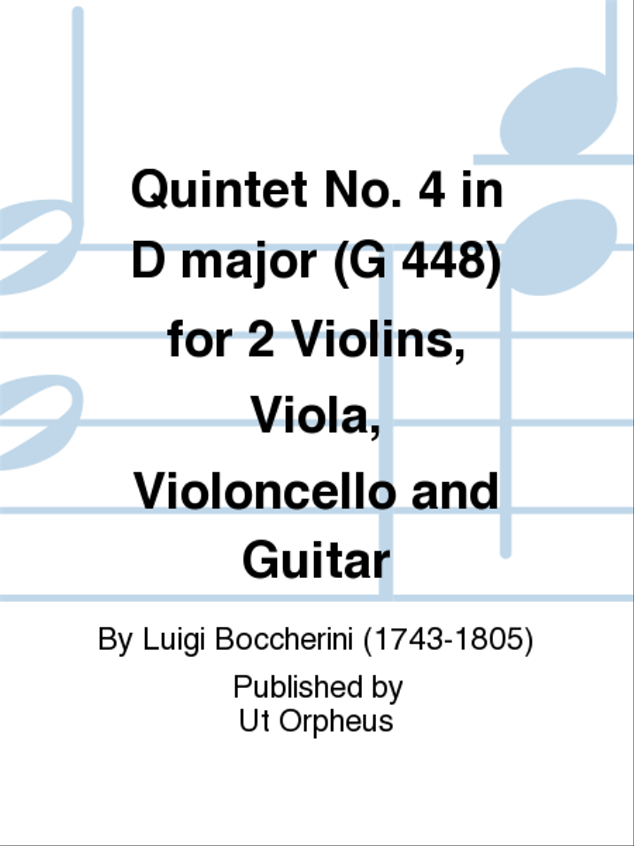 Quintet No. 4 in D major (G 448) for 2 Violins, Viola, Violoncello and Guitar String Orchestra scores gallery preview page 1