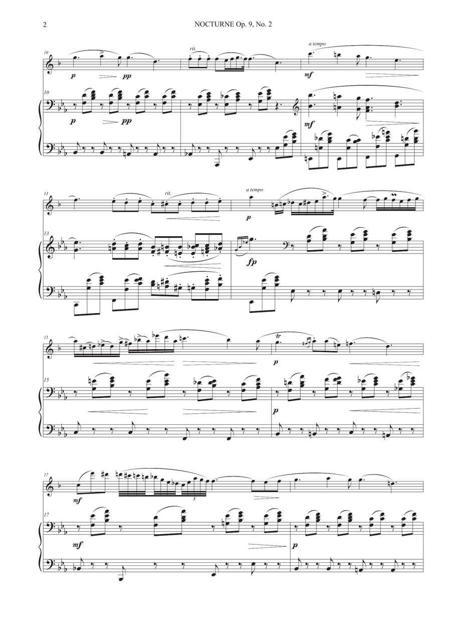 Nocturne Op. 9, No. 2 for Clarinet and Piano Nocturne Op. 9, No. 2 for Clarinet and Piano Clarinet Solo scores gallery preview page 2