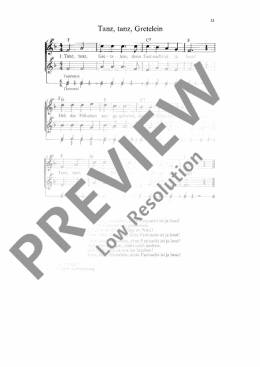 Tanz, tanz, Gretelein Soprano Recorder scores gallery preview page 2