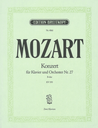 Book cover for Piano Concerto [No. 27] in Bb major K. 595