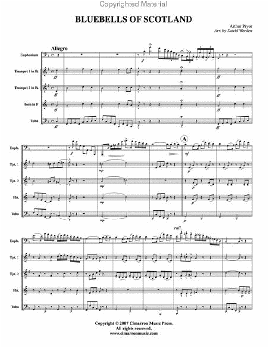 Bluebells of Scotland Brass Quintet scores gallery preview page 2