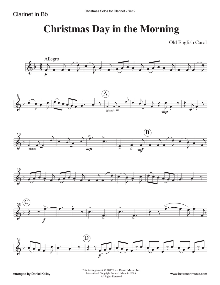 Christmas Solos for Clarinet & Piano Set 2 Clarinet Solo scores gallery preview page 3