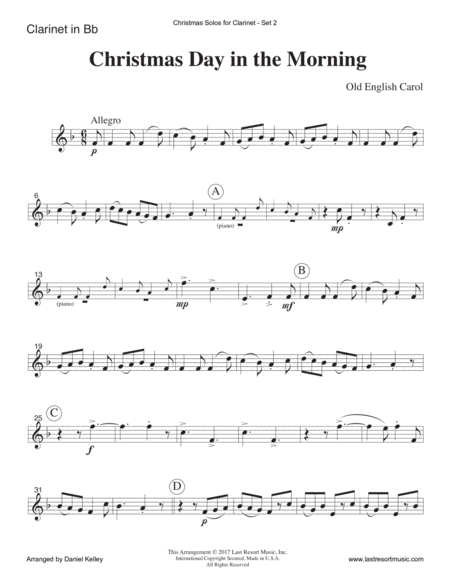 Christmas Solos for Clarinet & Piano Set 2