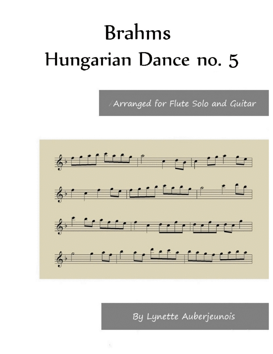 Hungarian Dance no. 5 - Flute Solo with Guitar Chords image number null