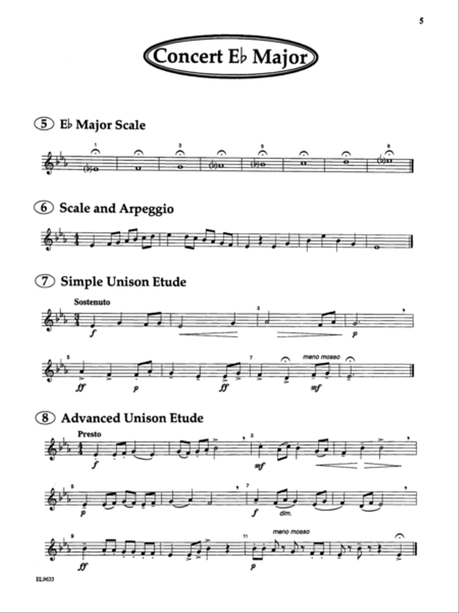 Directional Warm-Ups for Band (concert band method book - Part Book Set I: Timpani, Mallets, SD/BD Concert Band scores gallery preview page 5