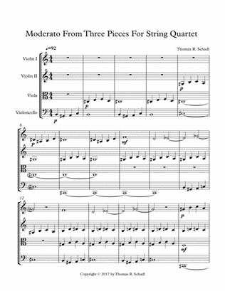 Moderato From Three Pieces For String Quartet