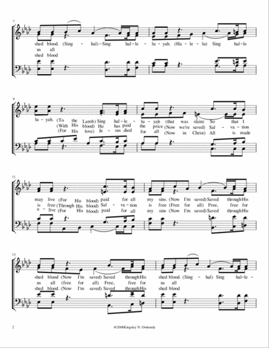 Sing Halleluyah Sing Halleluyah 4-Part scores gallery preview page 2