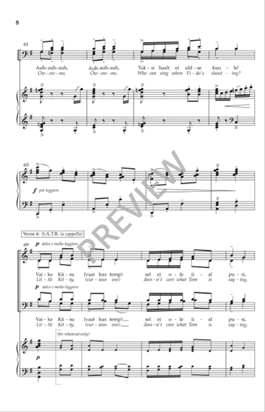 Little Tommy's Choir (Tooma Laulukoor) 4-Part scores gallery preview page 7