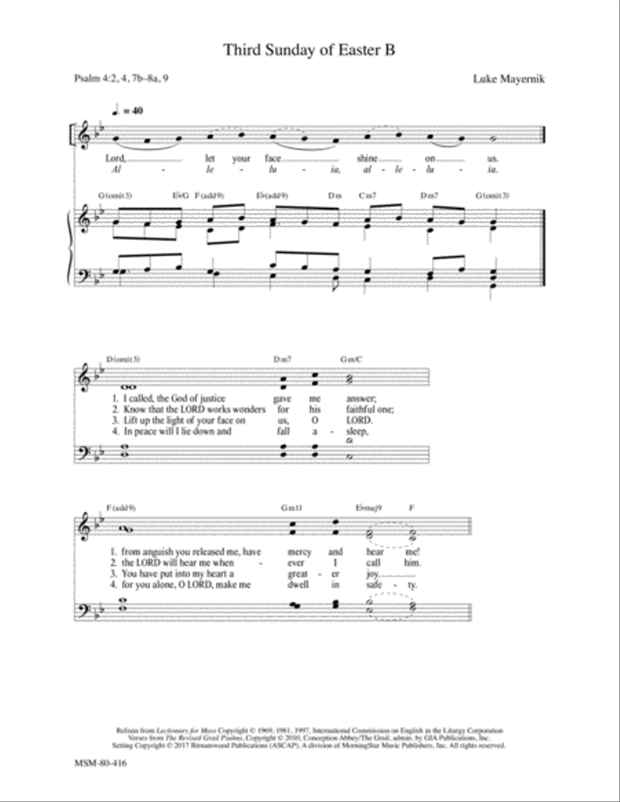 Third Sunday of Easter B 4-Part scores gallery preview page 1