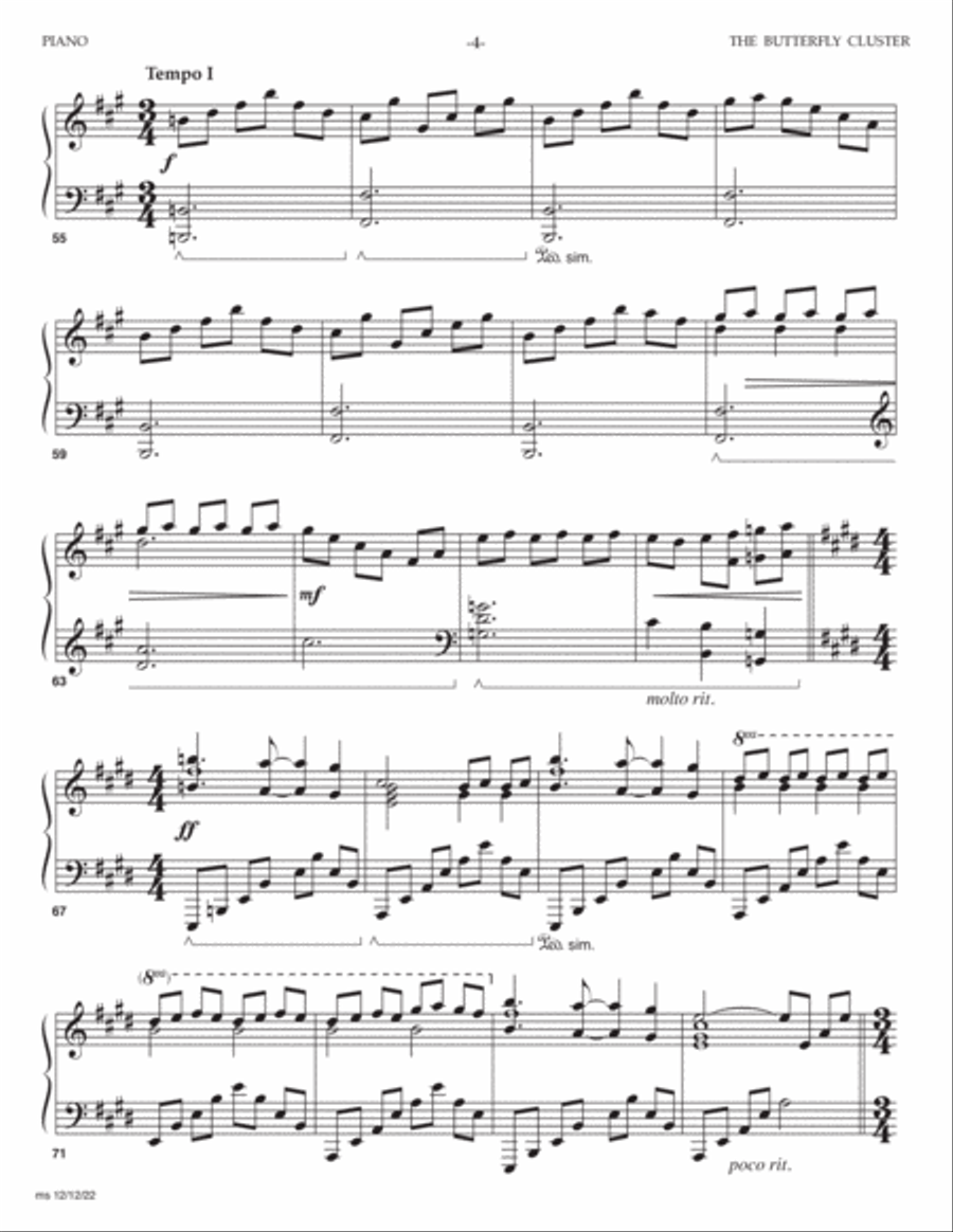 Butterfly Cluster Piano scores gallery preview page 4