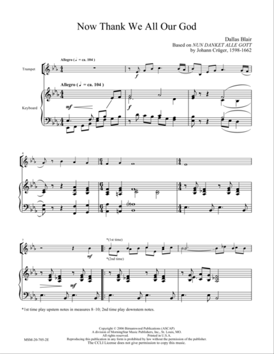 Now Thank We All Our God Now Thank We All Our God Trumpet scores gallery preview page 1