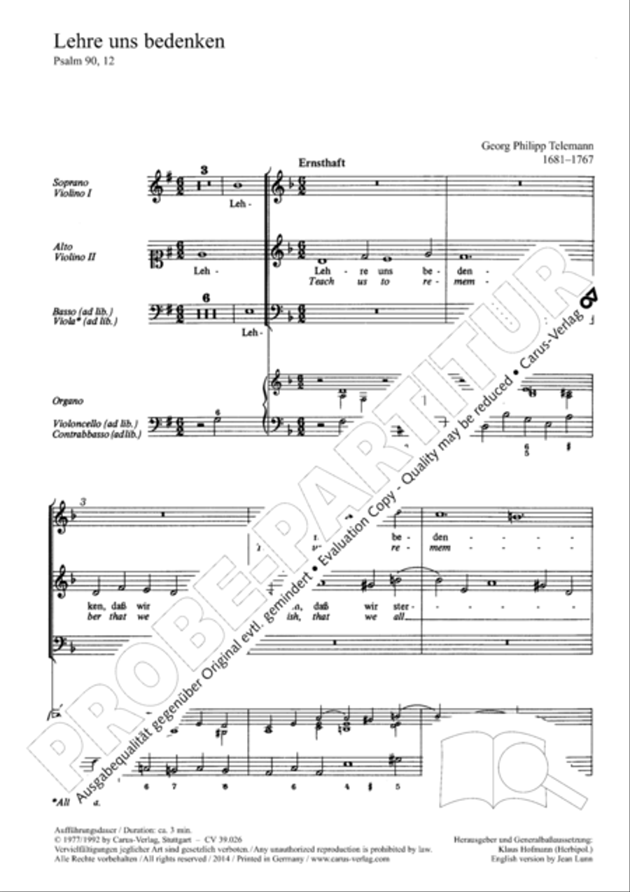 Teach us to remember (Lehre uns bedenken) SA scores gallery preview page 3