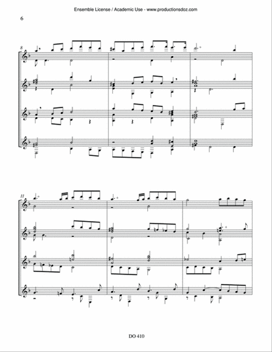 Danses pour 4 luths Danses pour 4 luths Guitar Ensemble scores gallery preview page 6