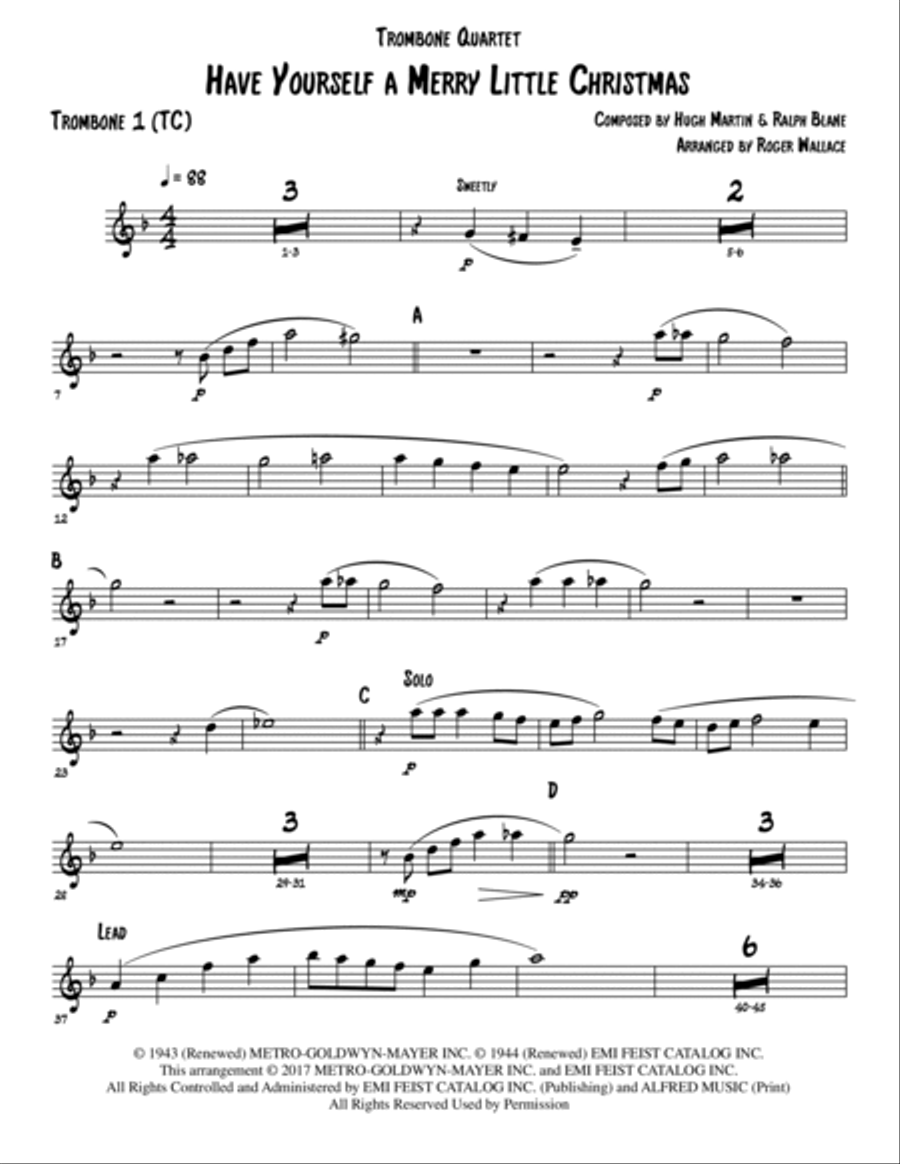 Have Yourself A Merry Little Christmas from MEET ME IN ST. LOUIS Brass Quartet scores gallery preview page 6
