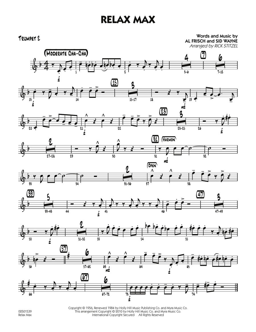 Relax Max (arr. Rick Stitzel) - Trumpet 2