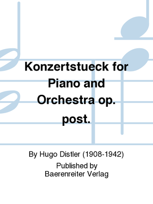 Book cover for Konzertstueck for Piano and Orchestra op. post.
