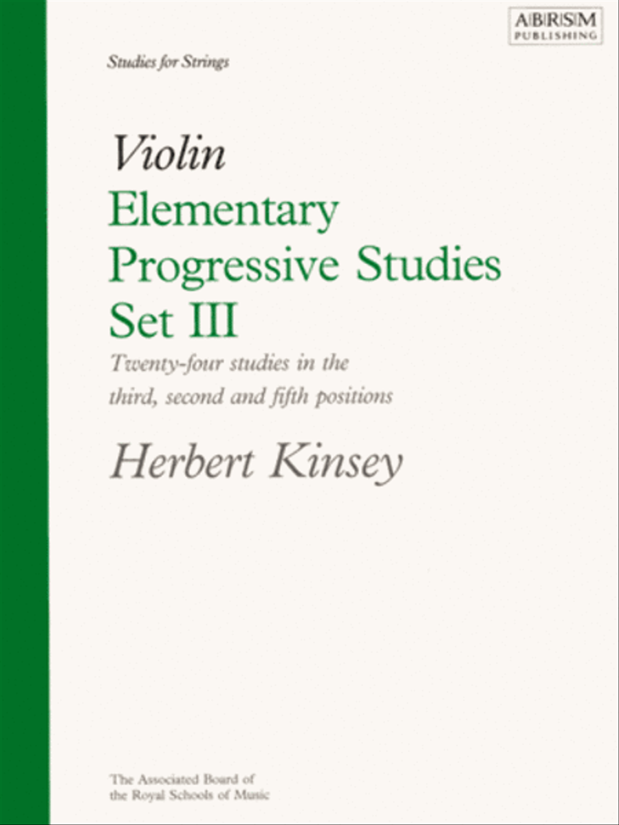 Elementary Progressive Studies, Set III for Violin Violin Solo - Sheet Music