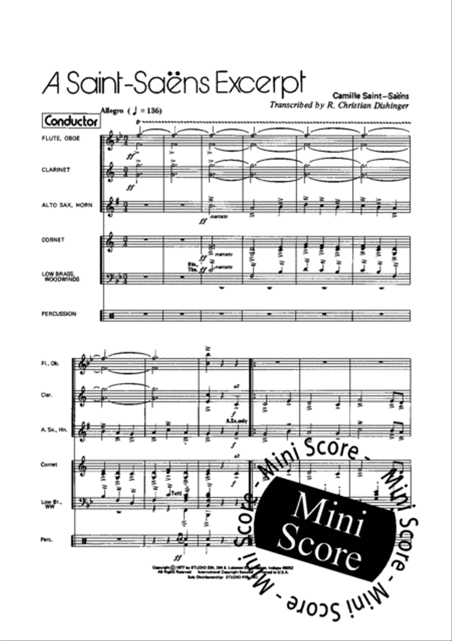 A Saint Saens Excerpt Fanfare Band scores gallery preview page 4